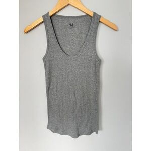 NM Luxury Essentials‎ Ribbed Tank Top Gray Cotton Cashmere Blend Europe Size 2